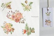 Cute autumn raccoons, an Illustration by Love Watercolor Store (Thumbnail 3 of 11)