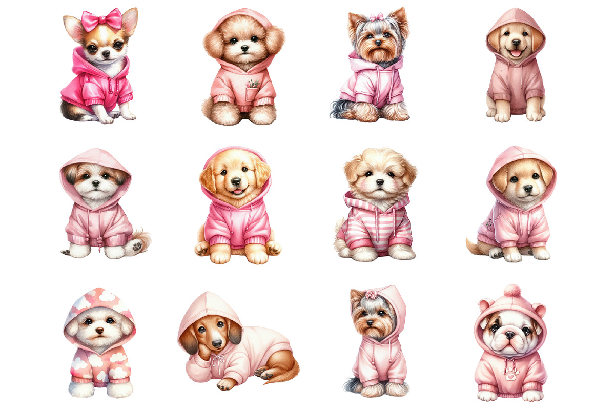 Pink Dog Hoodie Sublimation Clipart, a Graphic by CitraGraphics (Photo 4 of 4)