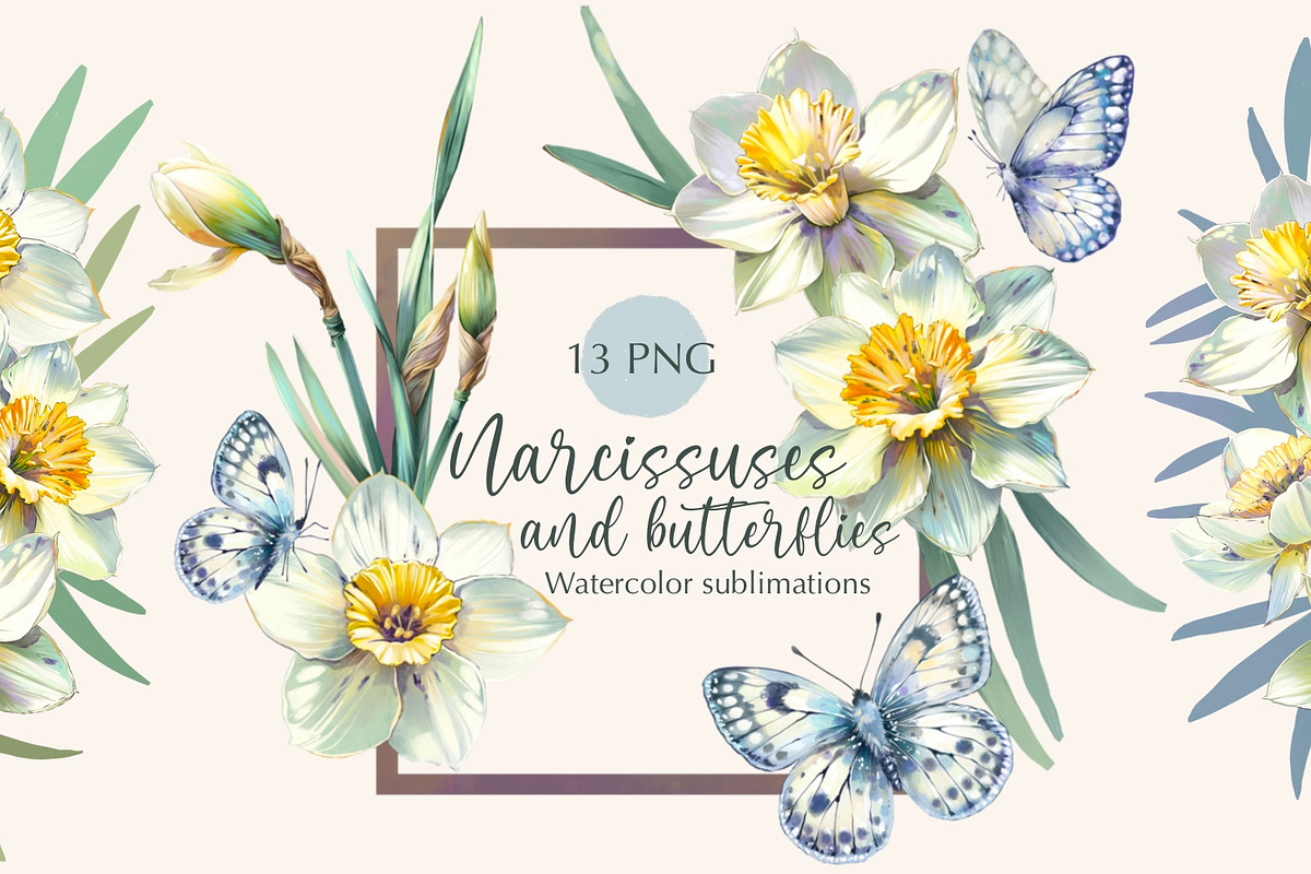 Narcissuses and Butterflies, an Illustration by Shabbypie (Photo 7 of 19)
