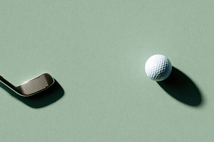 Golf club and ball on green surface, a Photo by Beautiful things