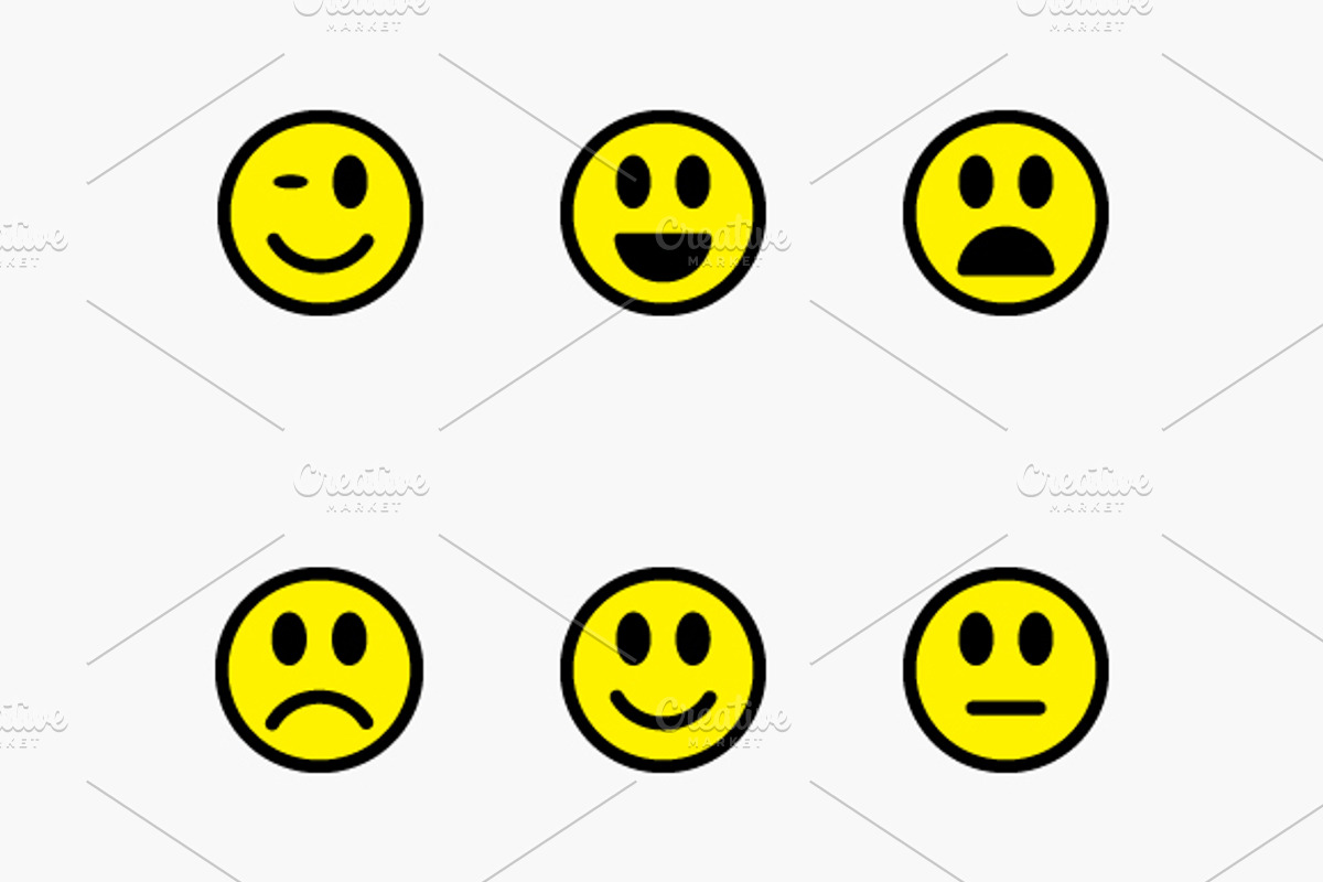 Smiley, Sad, Happy Faces Vector