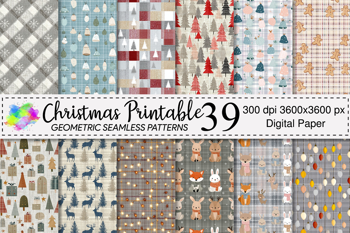 Christmas printable digital paper, a Pattern Graphic by Canvas Craft