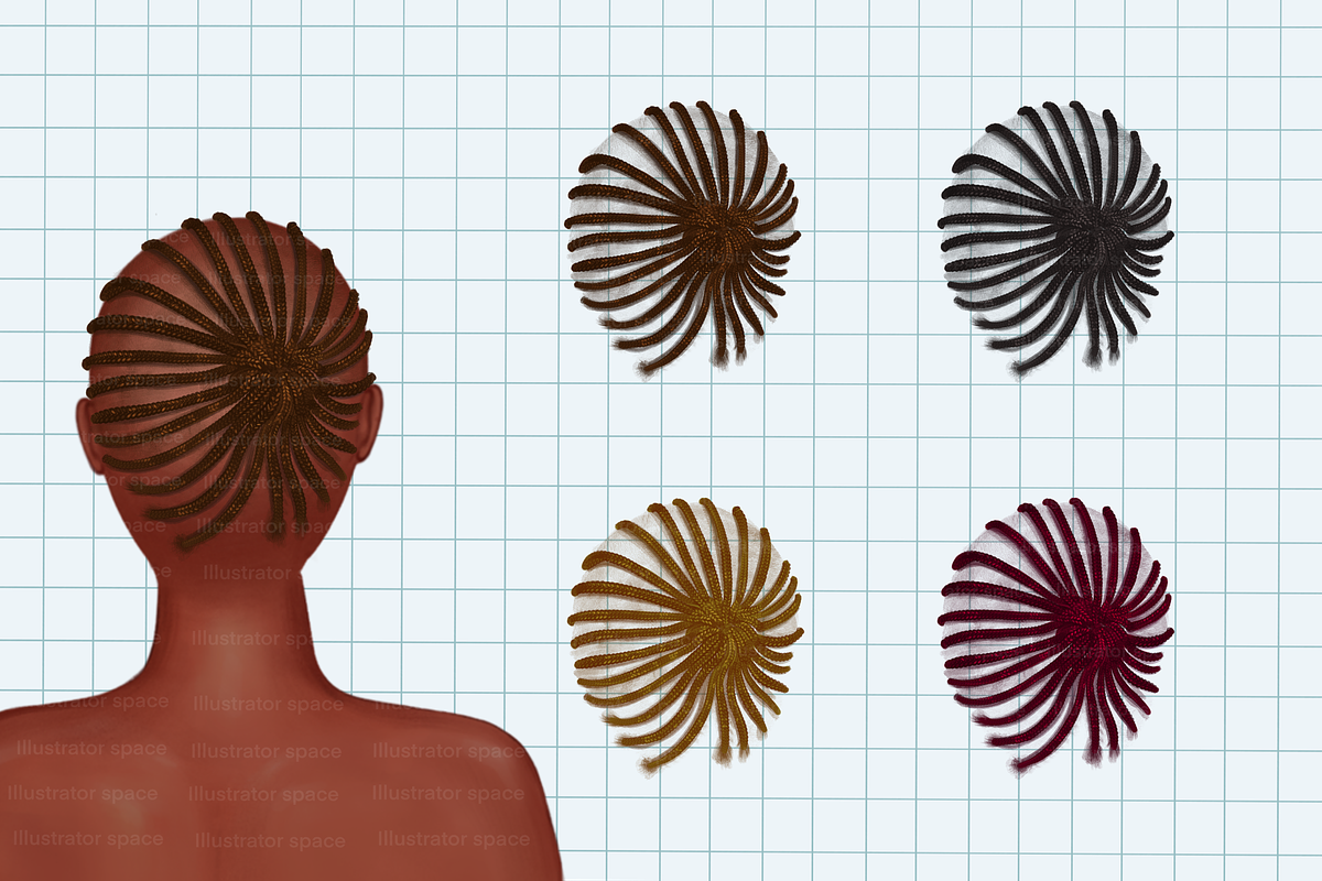 African American hairstyles clipart, an Illustration by Illustrator Space (Photo 6 of 9)