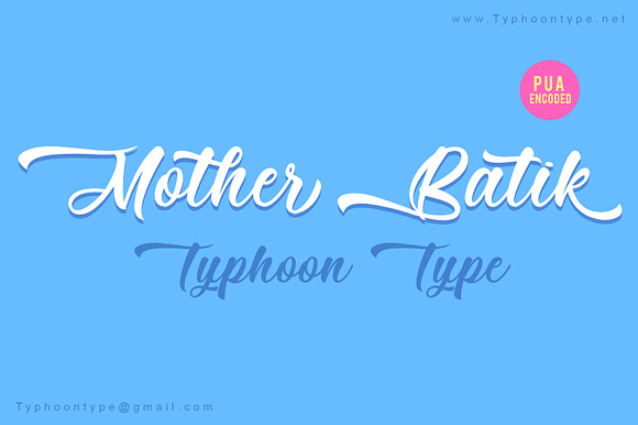 Mother Batik font preview 3