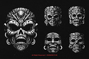 10 Bundle Dark Art Tribal Mask, an Illustration by Morspective (Thumbnail 3 of 7)