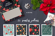 Christmas Florals Bundle, a Decorative Illustration by Cozy pattern shop (Thumbnail 6 of 13)