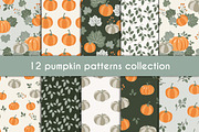 Autumn Pumpkins patterns set, a Pattern Graphic by Cozy pattern shop (Thumbnail 1 of 5)