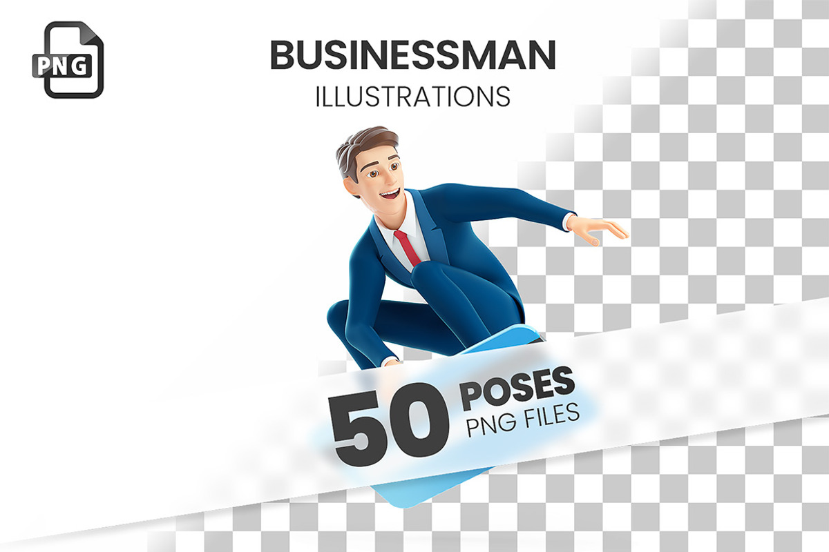 Businessman – Set of 50 Poses, a Person Illustration by 3DMask (Photo 1 of 6)