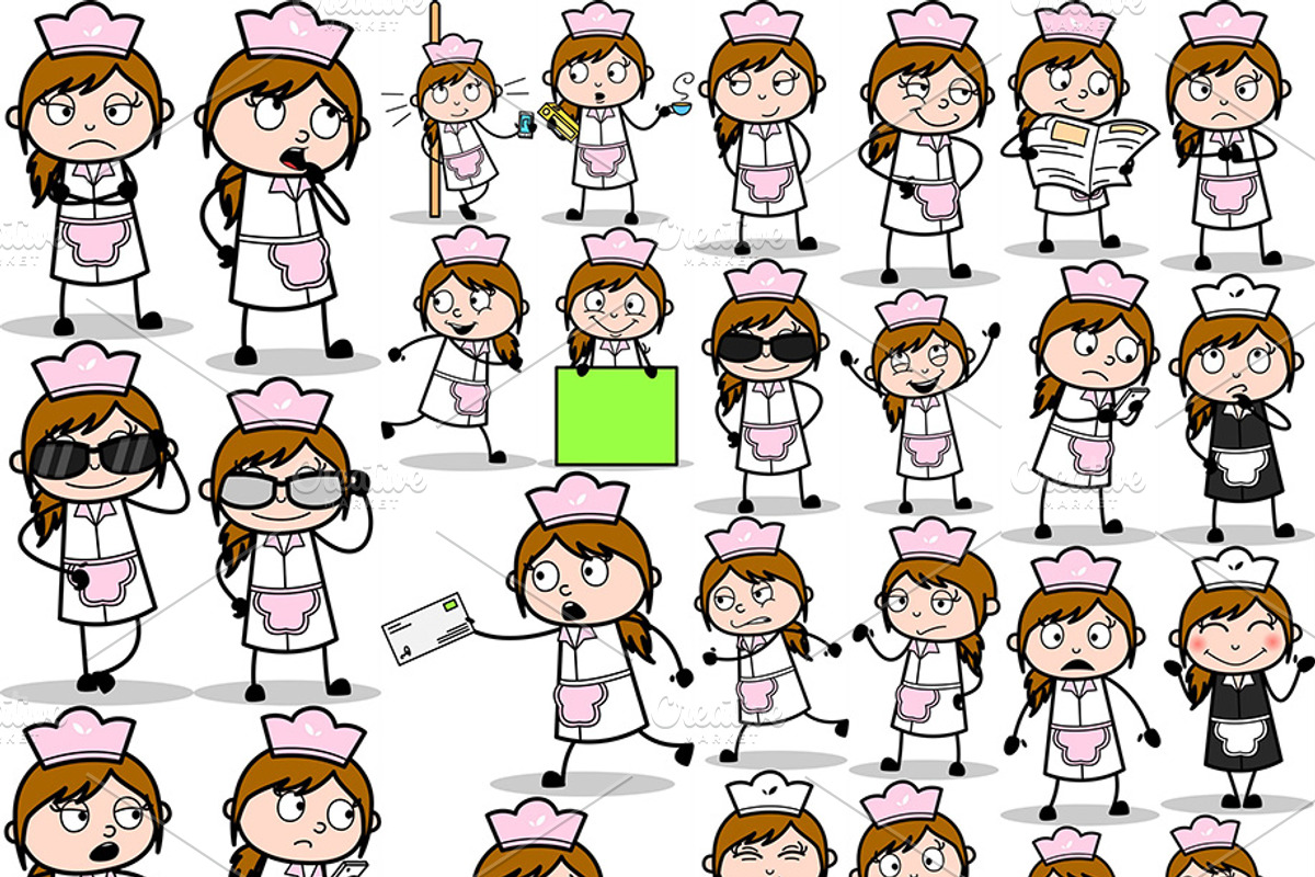 Waitress ~ Cartoon Character Set, a Food Illustration by The Toon Company (Photo 2 of 10)