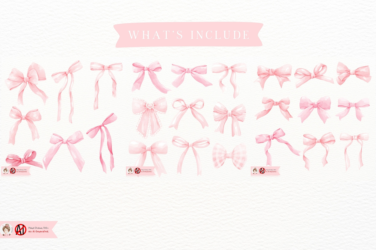 Pink Coquette Ribbon Clipart, an Object Illustration by Chonnieartwork (Photo 3 of 4)
