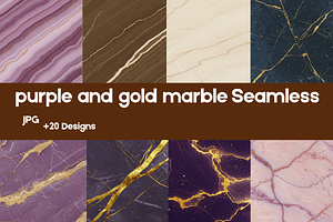 Purple And Gold Marble Digital Paper, a Texture Illustration by BerryPieArt