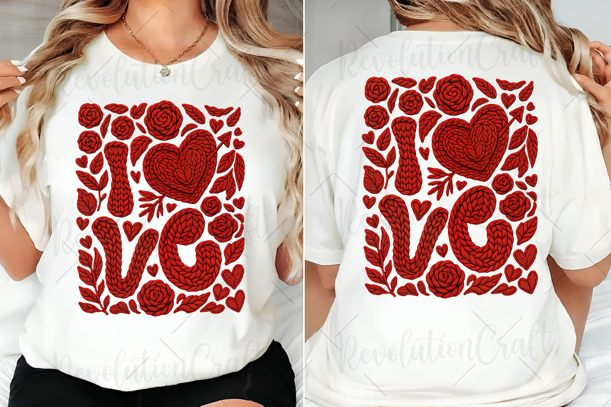 Crochet Valentines Love Floral Png, an Illustration by OK Design (Photo 2 of 6)