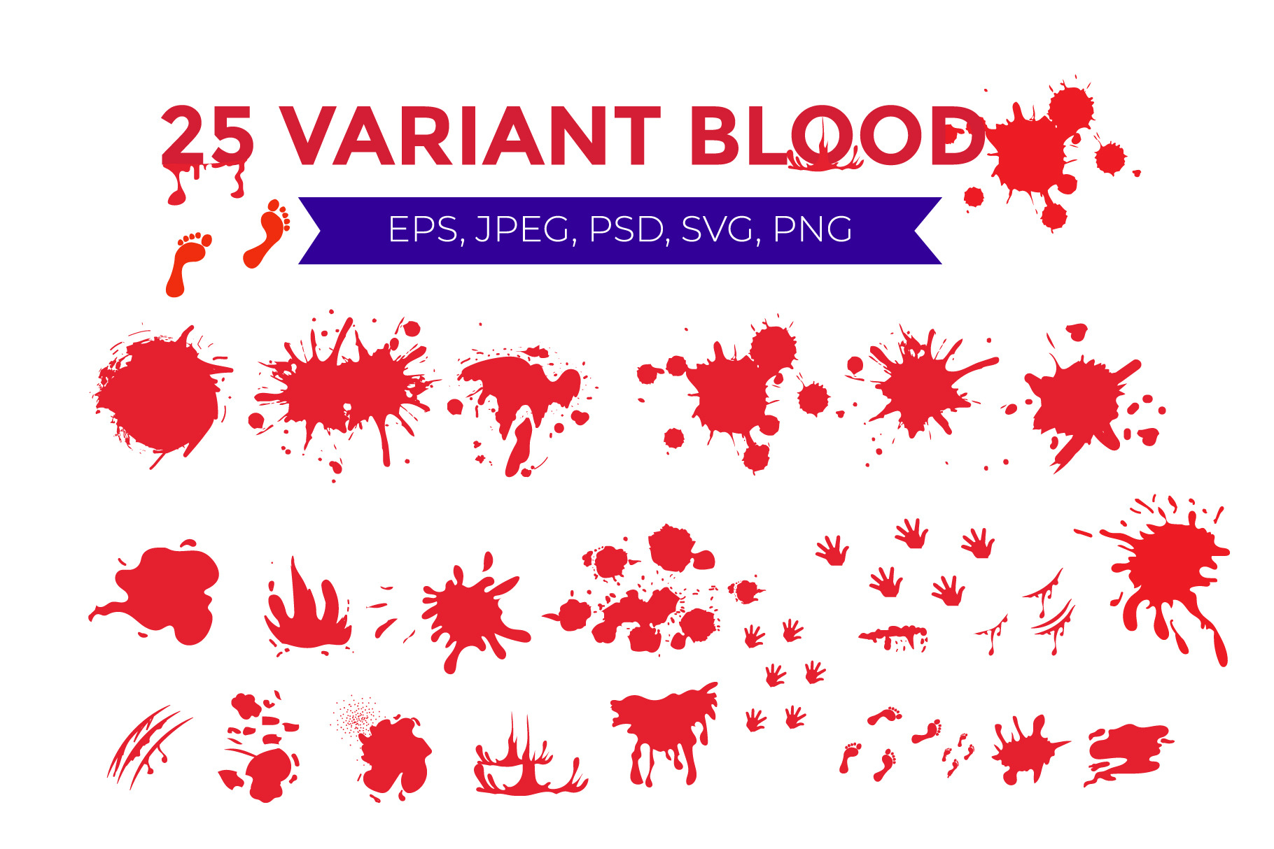 25 Varian Blood Splash,Splatter Drip, an Object Graphic by bungamustia