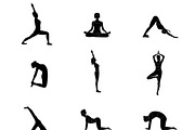 Set of Yoga Poses Vector, a Background Graphic by Svetlana Voloshina (Thumbnail 3 of 4)