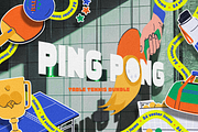 Paddle or table tennis vector bundle, a Sport Illustration by My.Ordinarty (Thumbnail 1 of 9)