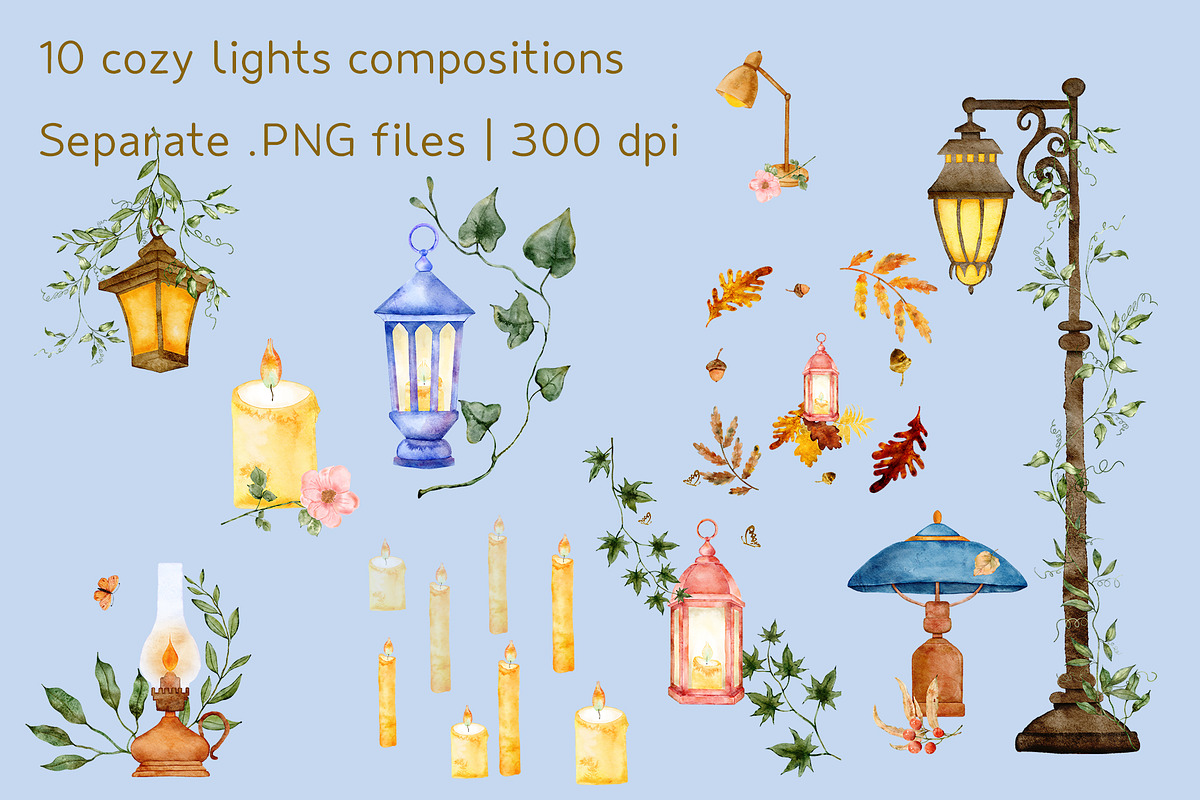 Watercolor Soft Ligts collection, a Decorative Illustration by Aurella Art (Photo 4 of 13)