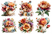 Whimsical Birthday Flowers Clipart, an Illustration by Daily.Designs (Thumbnail 7 of 8)