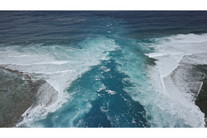 Aerial view of turquoise water, a Nature Photo by Goinyk