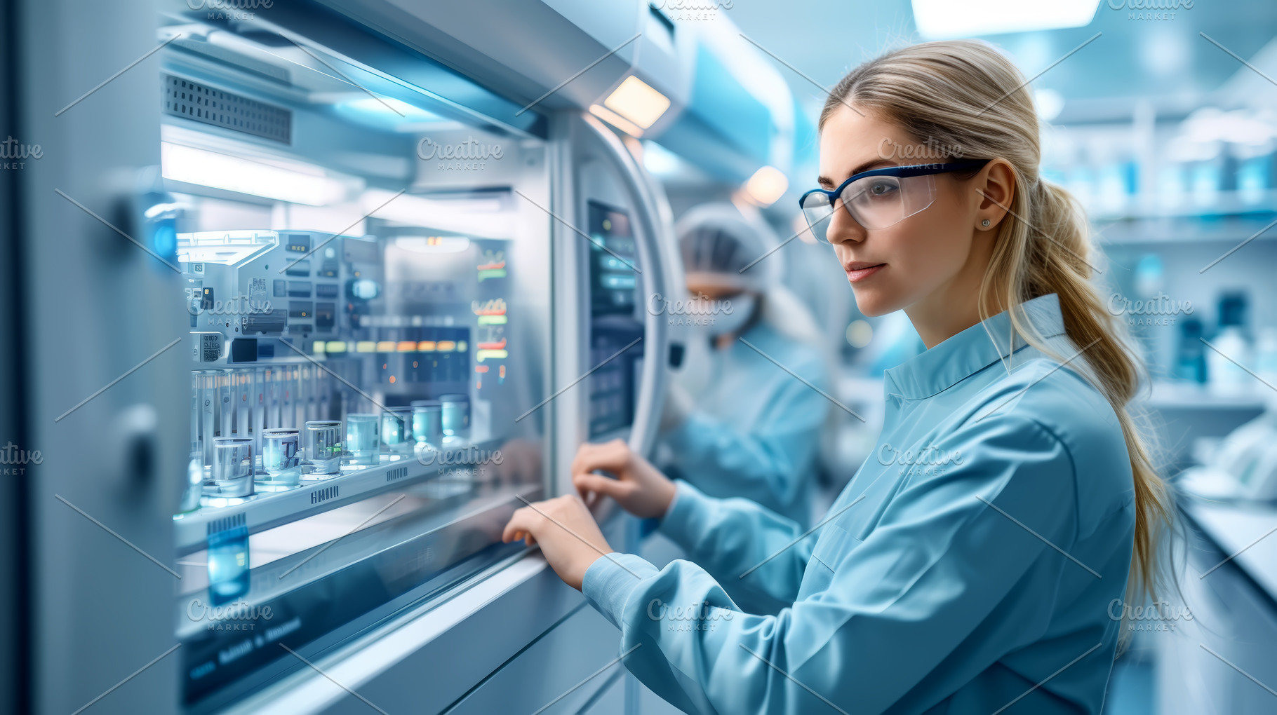 Woman Researcher with Lab Equipment, a Health & Medical Photo by angellodeco