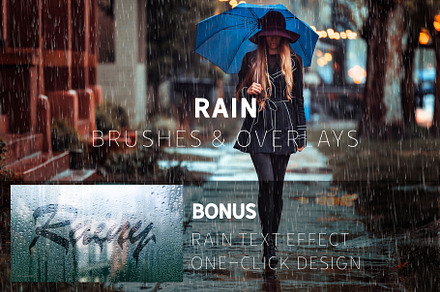 Rain Effect TEXT & Overlays & Brush
