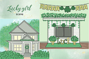 Saint Patrick's Day Scene, a Seasonal Illustration by GlamArtZhanna (Thumbnail 1 of 3)