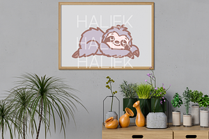 Sloth Procreate Stamp Brush Set