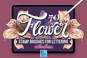 70 Flower Stamp Affinity Brushes, a Brush Add-On by Riveros Illustration (Thumbnail 1 of 9)