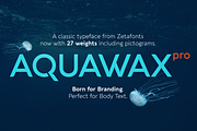Aquawax Pro - 27 fonts, a Sans Serif Font by Zetafonts (Thumbnail 1 of 15)