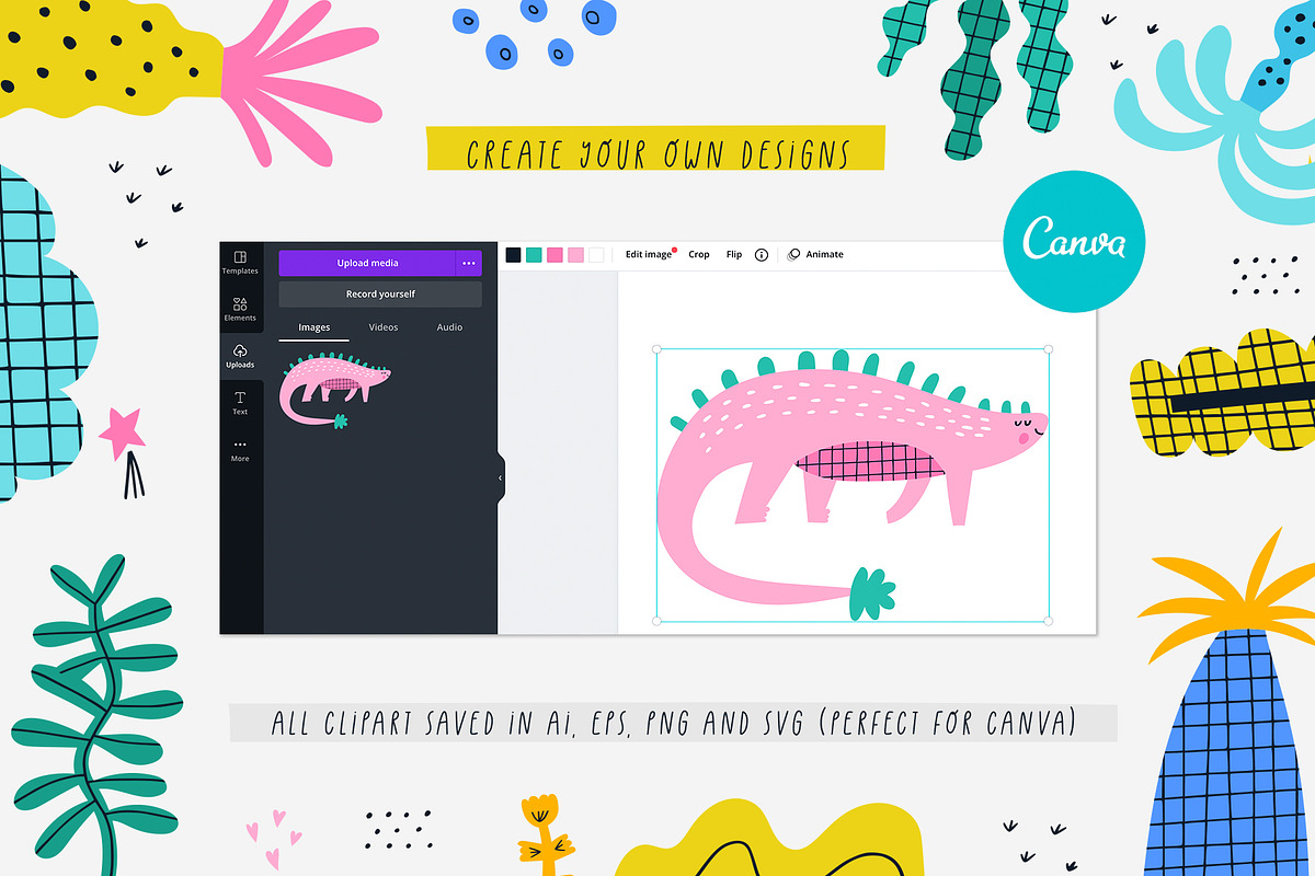 Dinosaur island - 250+ elements, an Animal Illustration by Olia (Photo 5 of 12)