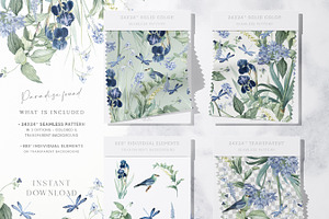 Mint Floral Luxury Paper Pack