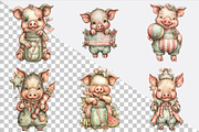 Whimsical Pig 4th of July Clipart, an Animal Illustration by SVGArt (Thumbnail 2 of 9)
