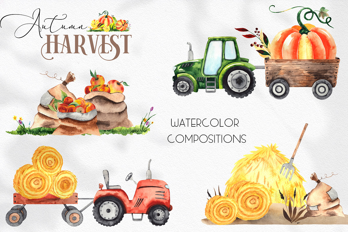 Watercolor Autumn Harvest, an Object Graphic by Ana-Sakuta (Photo 2 of 17)