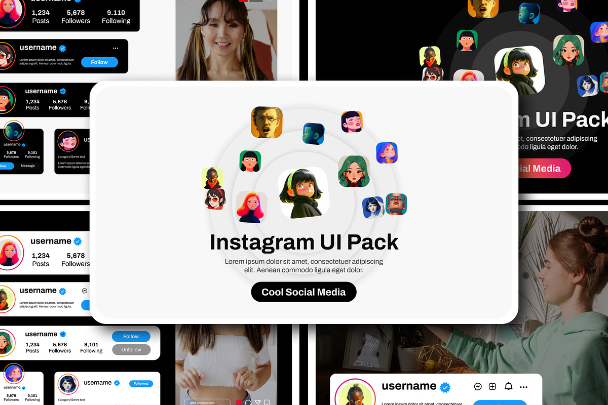 Instagram UI Pack After Effect, a Social Media Template by Loin Studio (Photo 2 of 3)