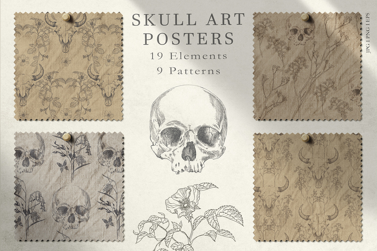 SKULL ART POSTERS, a Texture Illustration by LanaDzi (Photo 6 of 9)