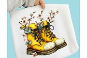Boots with Spring Flowers Sublimatio, an Illustration by designcity5 (Thumbnail 4 of 5)