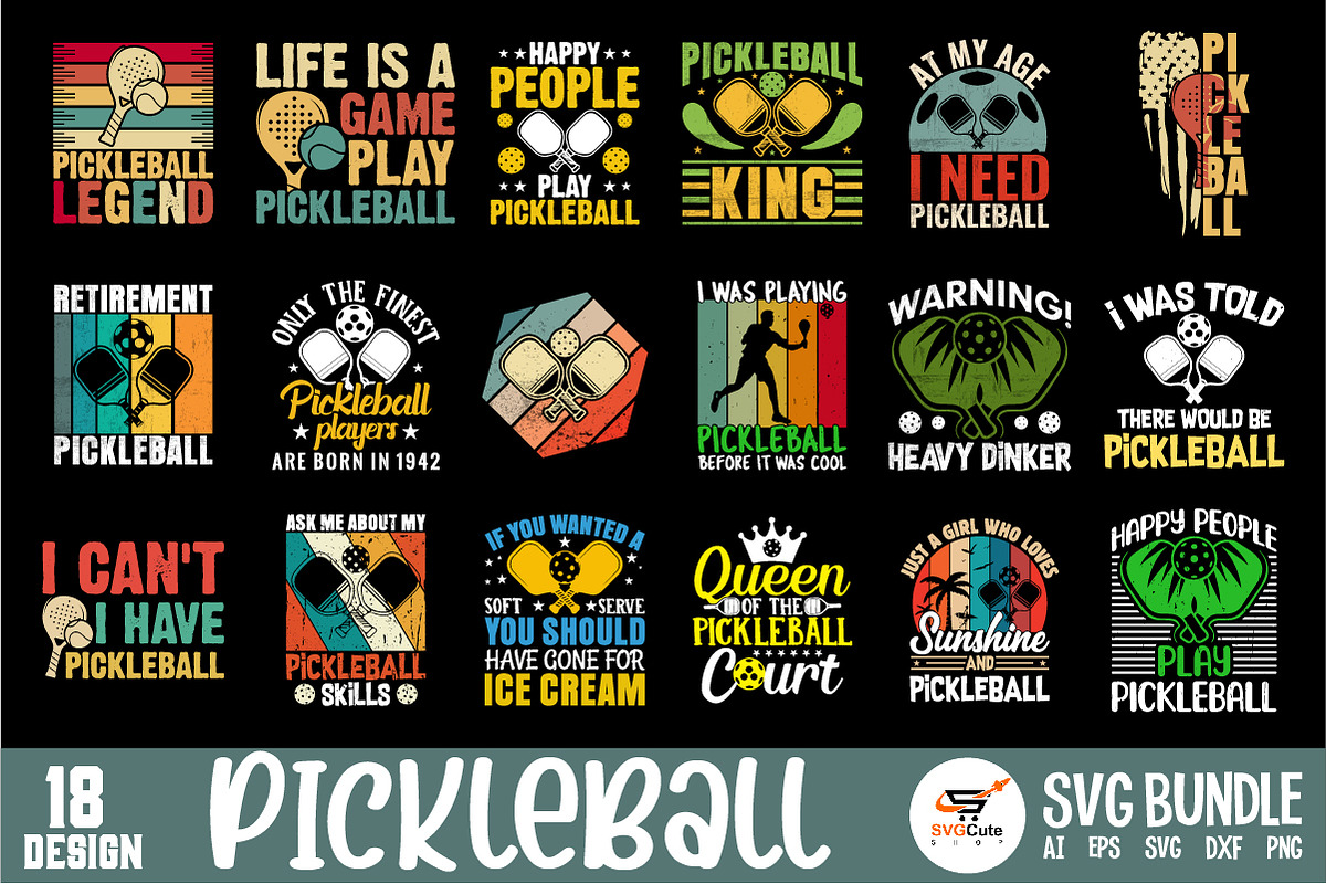 Pickleball SVG Bundle, an Object Graphic by SVGCuteShop (Photo 1 of 7)