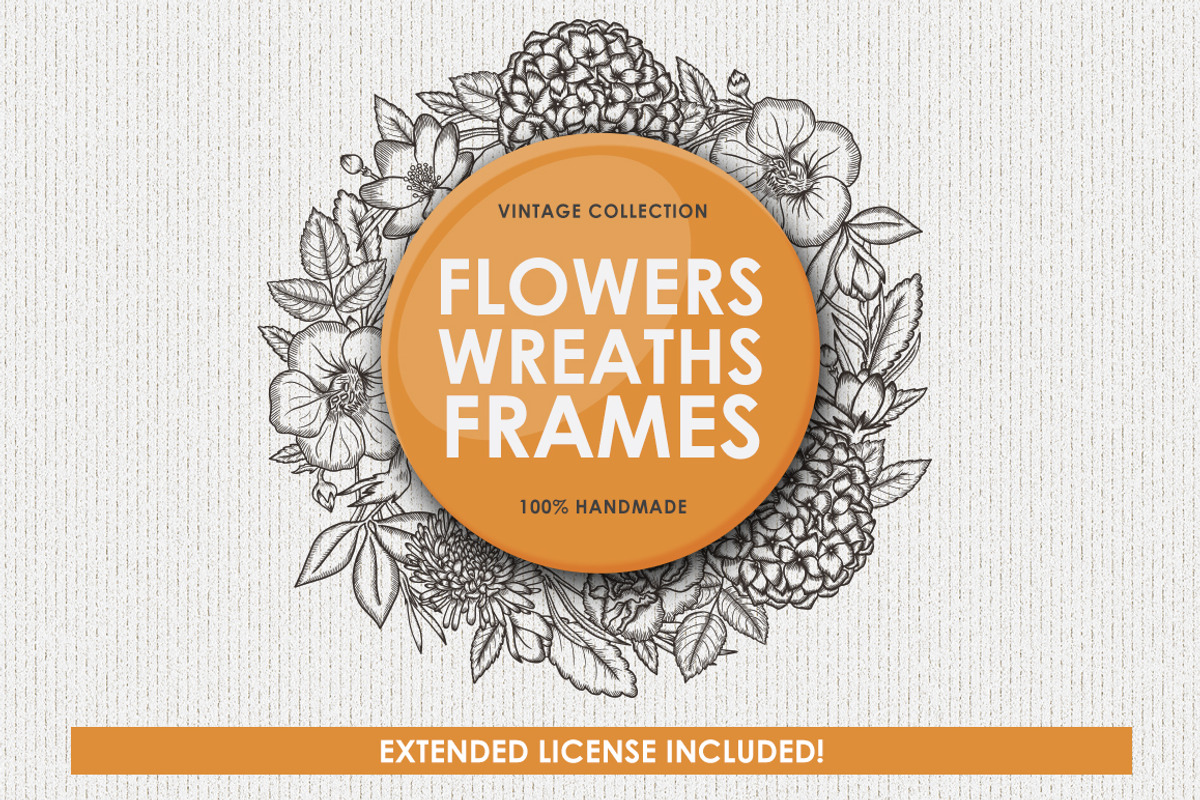 Vintage Floral Collection, a Decorative Illustration by Chelovector (Photo 1 of 5)