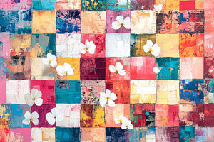 Abstract Painting Color Block Floral, an Abstract Photo by Hamza067