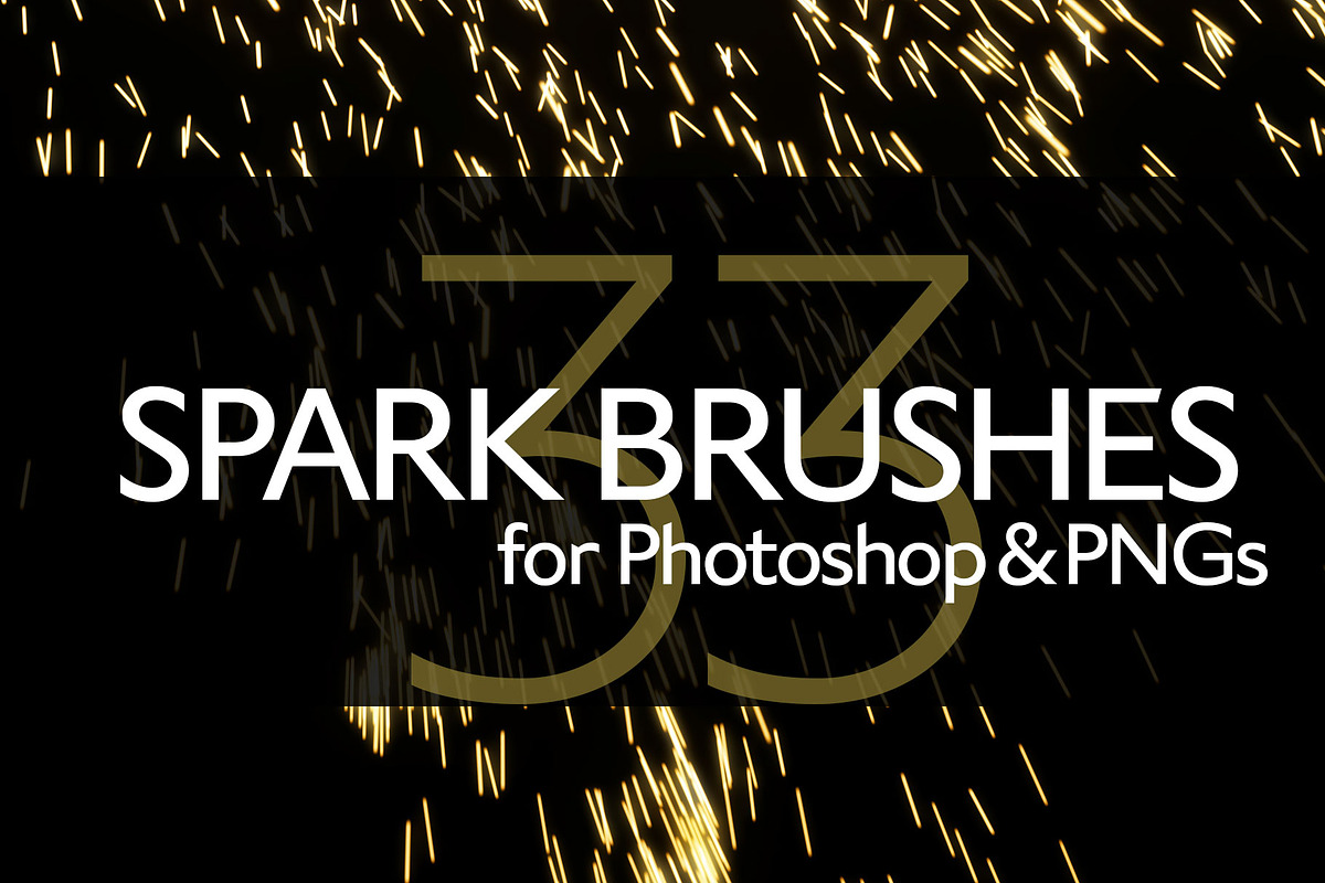 33 Spark Brushes for PS and PNGs, a Brush Add-On by Creative Graphics (Photo 1 of 4)