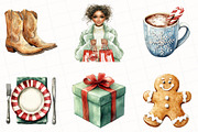 Cozy Christmas Watercolor Clipart, an Illustration by OK Design (Thumbnail 5 of 5)