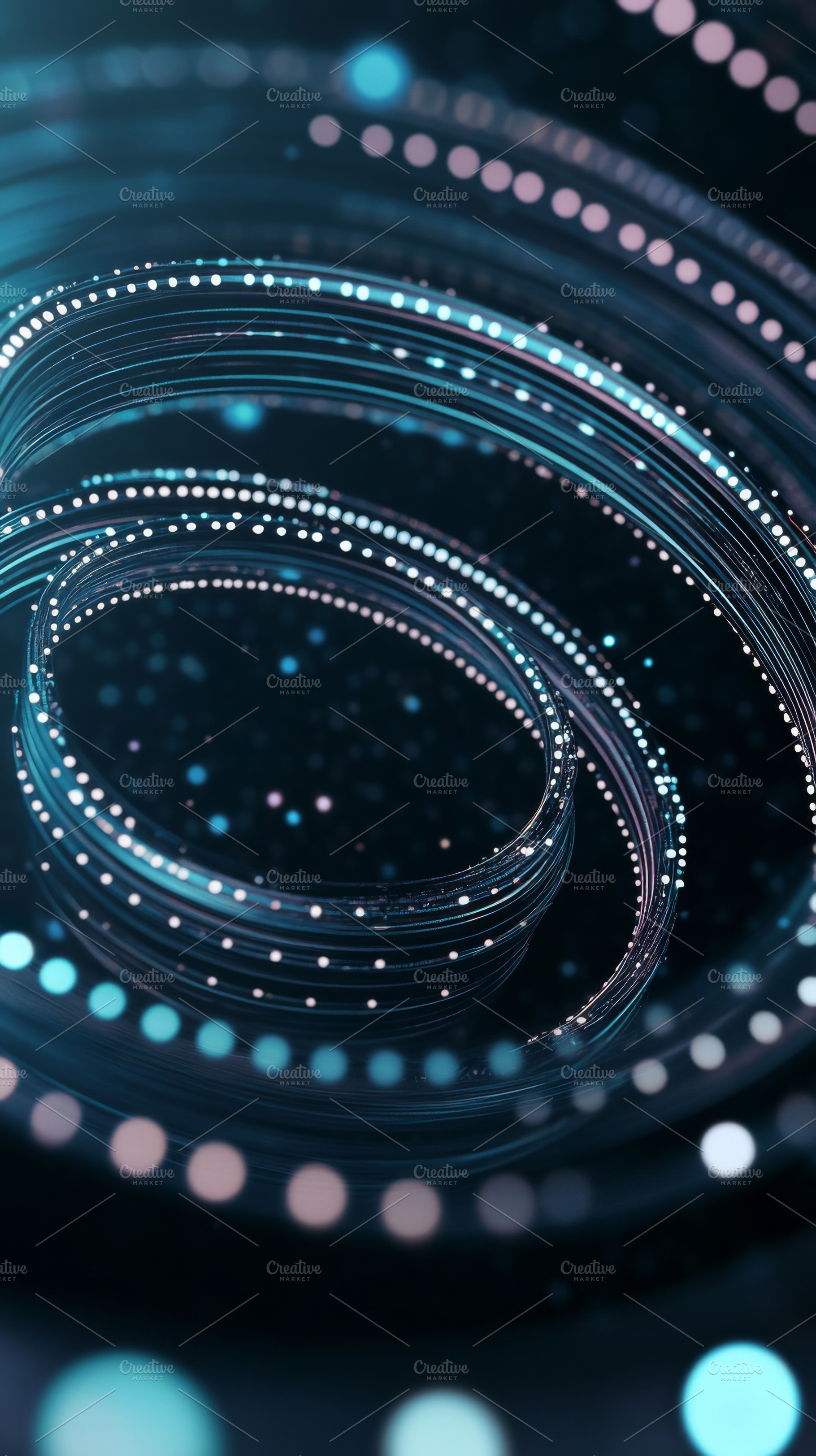 Cosmic space swirl with blue tech th, a Photo by Dvoevnore photos