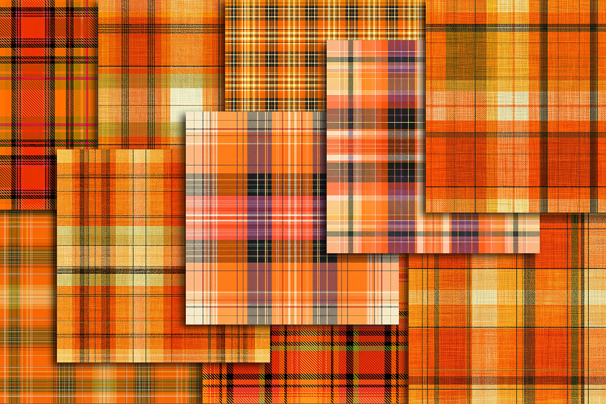 Orange Plaid Halloween Paper 12x12, a Texture Illustration by Area (Photo 4 of 17)