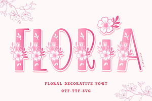 Floria – Floral Decorative Font, a Symbol Font by AnningArts