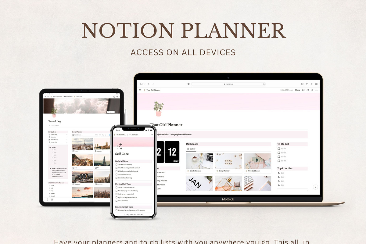 Notion Life Planner, Notion Template, an App Template by TheBohoFactory (Photo 10 of 10)