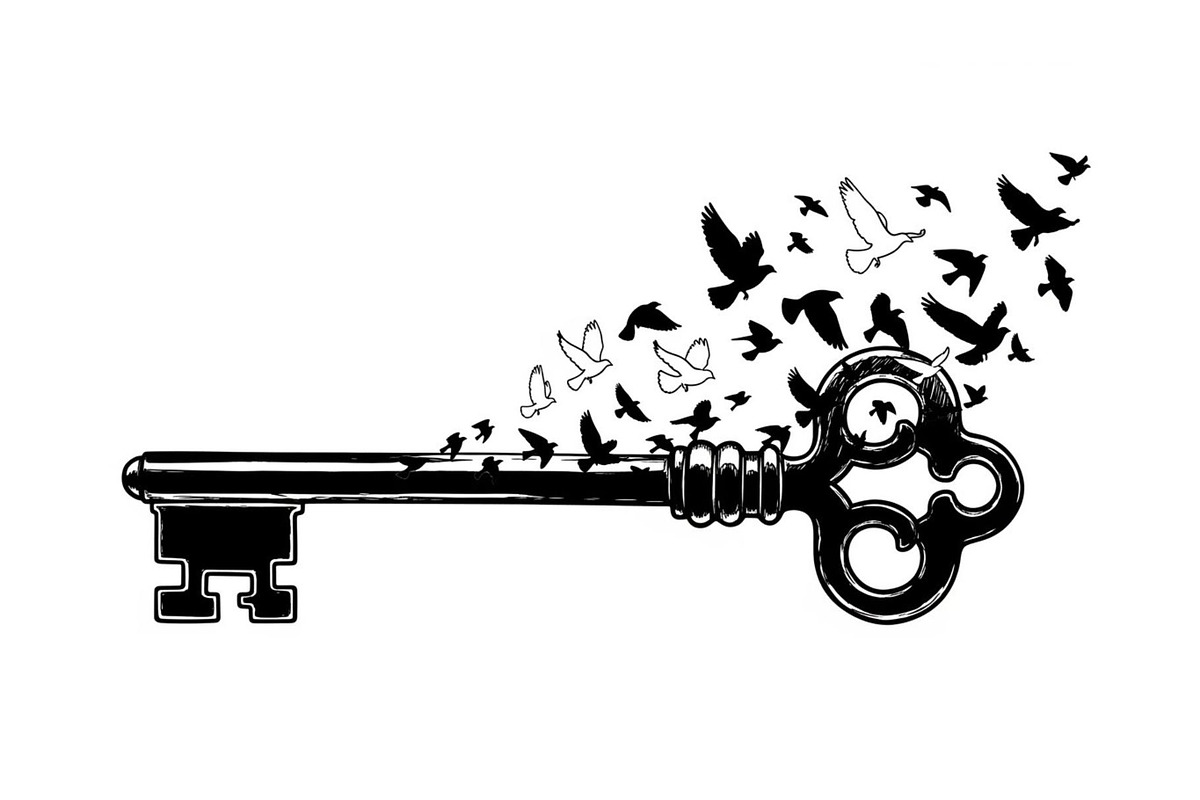 50 Flying Keys Silhouette Vector Bun, an Illustration by Designs_River (Photo 43 of 51)