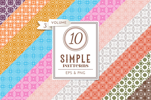 Set of 10 simple patterns Vol. 3 preview 4