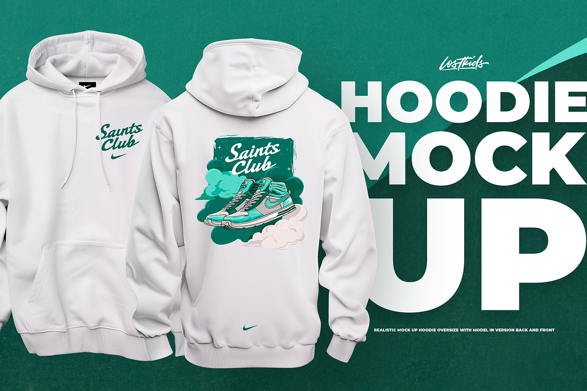 Realistic White Hoodie Mock up, a Hoody Mockup by Lostkids (Photo 1 of 3)