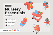 Nursery Essentials 3D Icons, a Work Illustration by twinstd (Thumbnail 1 of 6)