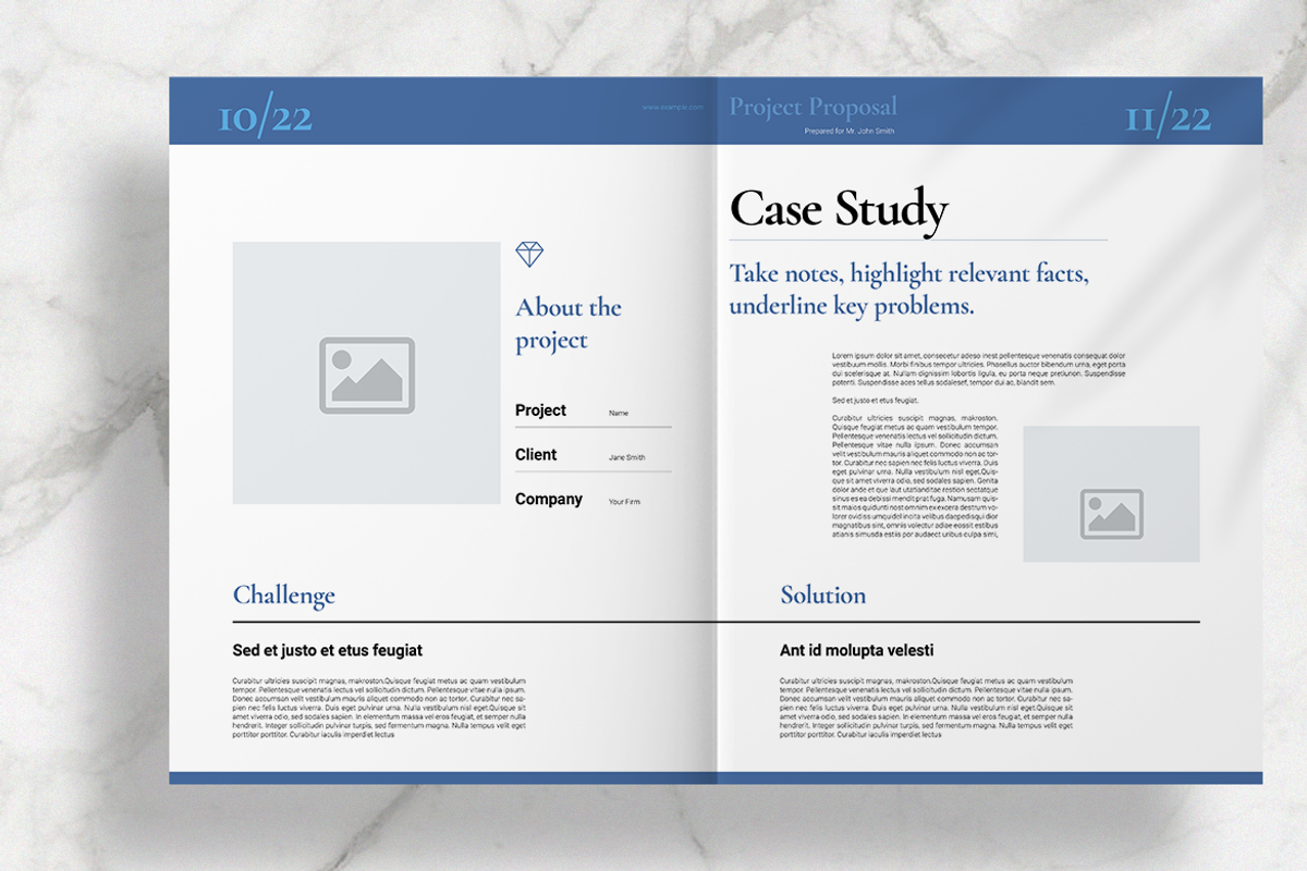Blue Business Proposal Layout, a Brochure Template by Boris Cupac (Photo 7 of 13)