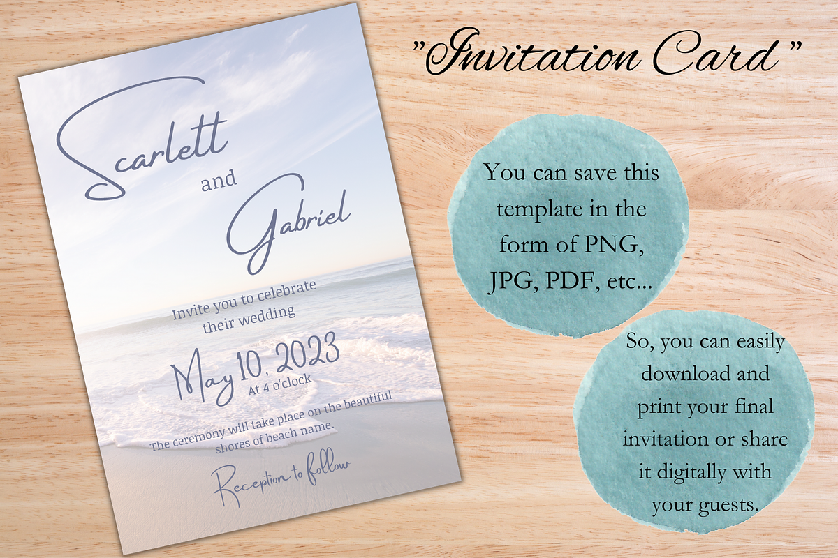 Beach Wedding Invitation Template, an Invitation Template by Talentex Invitations (Photo 2 of 4)